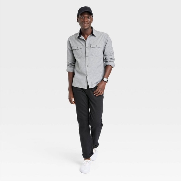 NWT Men's Heavyweight Flannel Button-DownShirt - Gray XXL - Picture 3 of 3